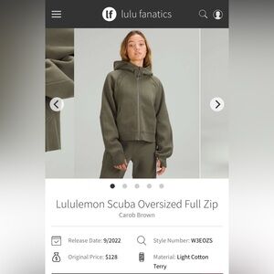 Lululemon Oversized Full Zip Hoodie